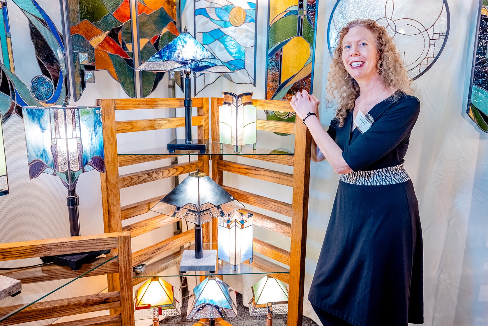 Artist next to display
